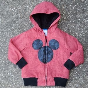 Disney Mickey Mouse Red Zipper Hoodie Toddler 4T